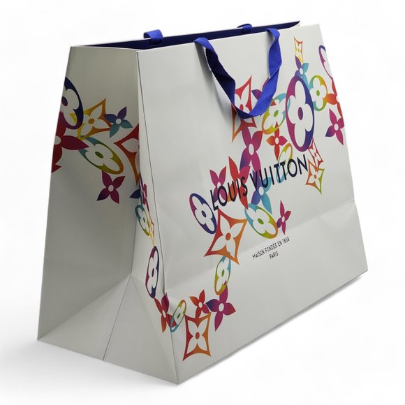 Louis Vuitton LV Extra Large XL Paper Shopping Gift Bag Holiday white - Picture 1 of 3